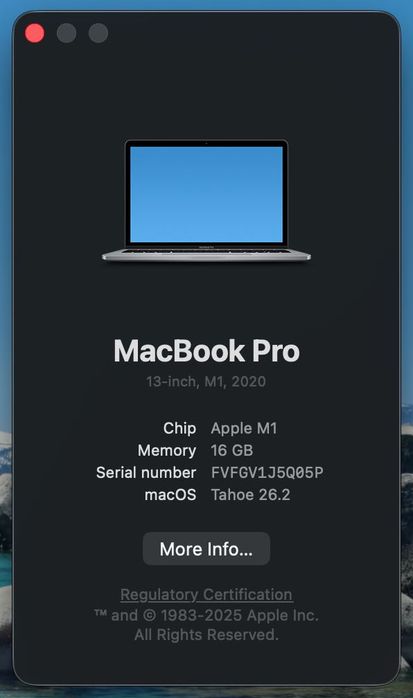 Apple Macbook Pro 13” M1 16GB Ram, 512GB Dysk