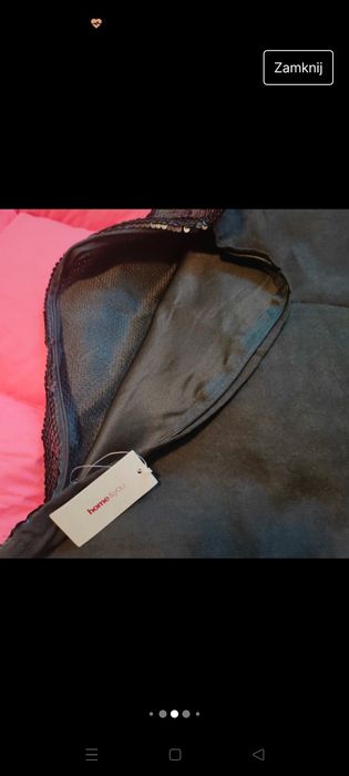 Poszewka ozdobna na poduszkę home&you czarna cekiny 45x45