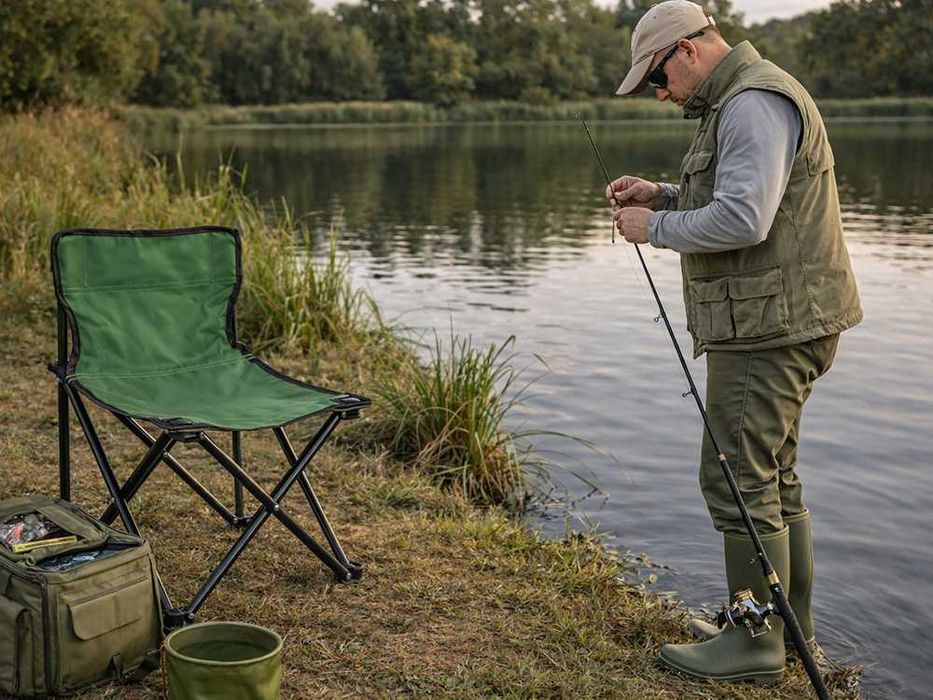 Wygodne krzesło turystyczne składane do ogrodu i na ryby