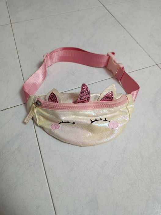Unicórnio rosa 50cm e bolsa