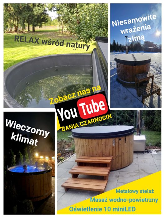 Balia ogrodowa / Jacuzzi ogrodowe z hydromasażem + piec | Transport