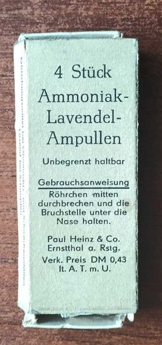 Ampułki orzeźwiające amoniak lawenda produkt Niemcy
