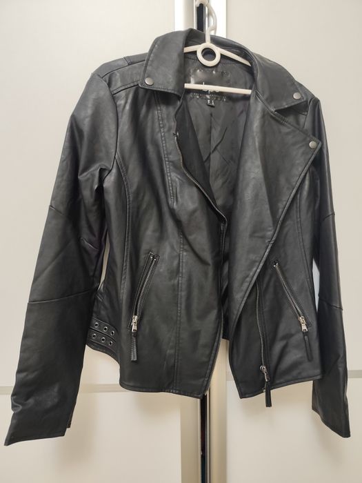 Kurtka z imitacji skóry biker wiskoza