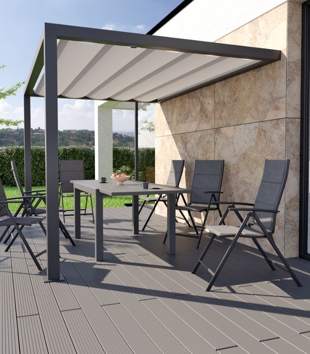 Pawilon ogrodowy pergola Manea 260x350x220 cm przyścienny antracyt