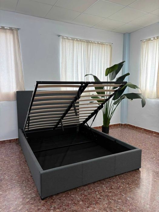 Cama + arrumação + cabeceira 150x200cm Novo Levamos a sua casa Envio rapido