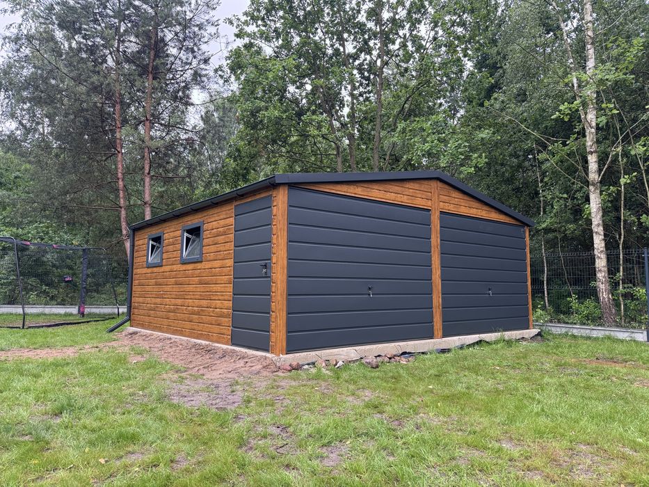 Garaż blaszany drewnopodobny 6x6 6x5 7x6 8x6 9x6
