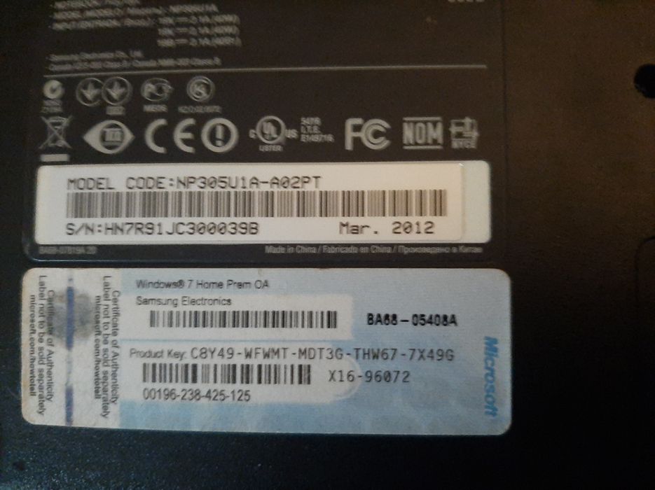 Computador portátil Samsung 300UA/305UA