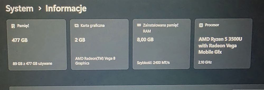 Notebook HP Envy 13 X360 Dotykowy Win 11 8GB Ram  500GB Dysk Razyen 5