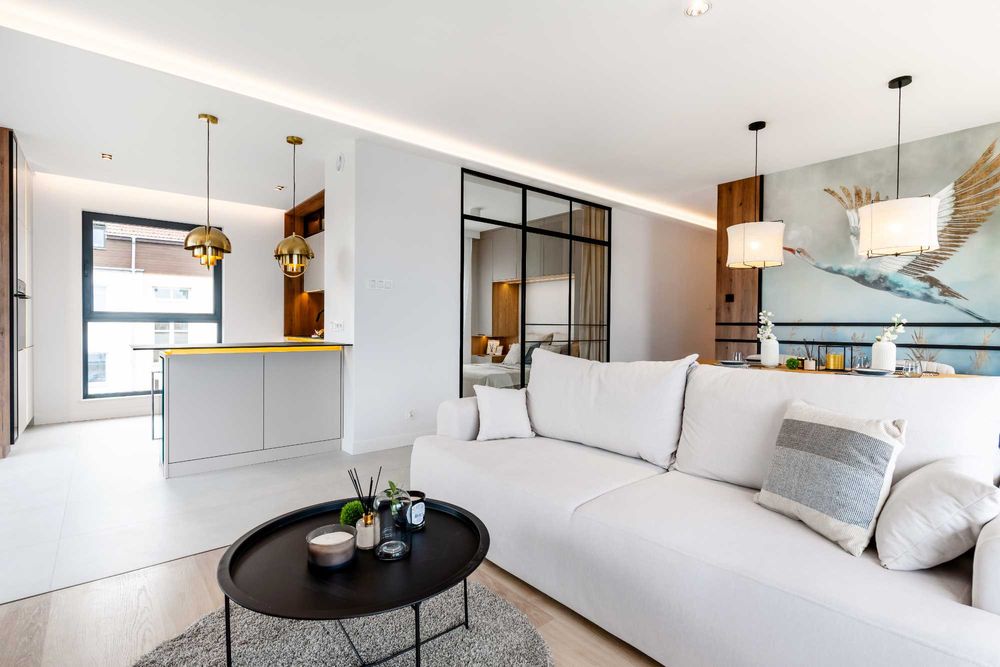 Marina Ostróda - widok na jezioro, nocleg Mazury, garaż, tarasy, 3pok