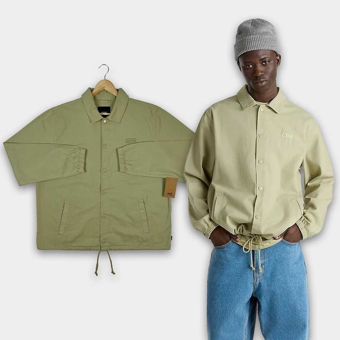 Куртка VANS Torrey Canvas Coach Jacket (L, XL) Оригінал Оверсайз Бежева Чоловіча Вітровка Легка На Літо Нова