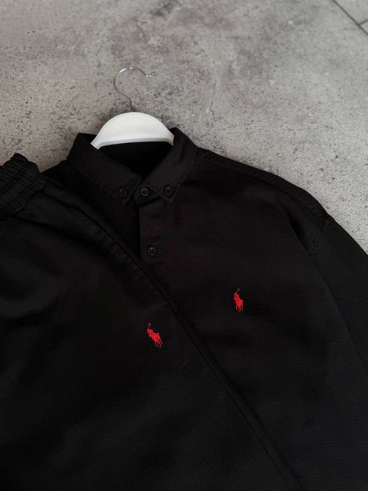 Ralph Lauren Black Cotton Co-ord Set (Shirt & Trousers)