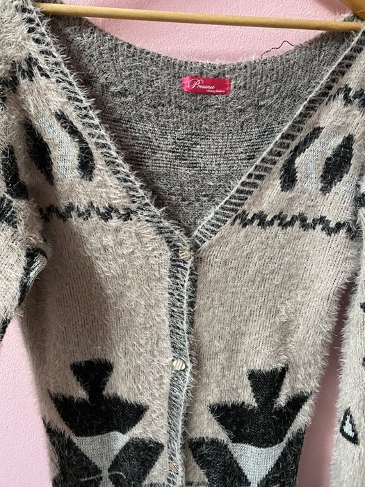 Casaco Malha Comprido Oversize padrao etnico (TU)