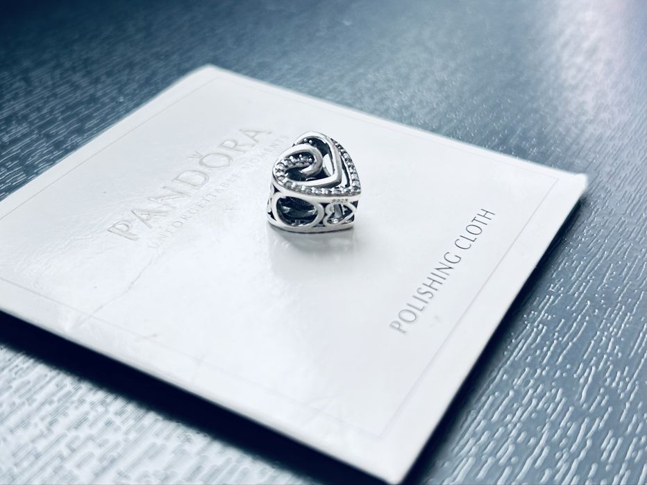 Nowy srebrny charms serce s925 do bransoletki