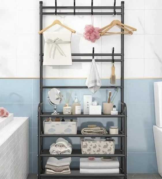 Вішалка стійка для підлоги, металева, додаткова полиця під взуття