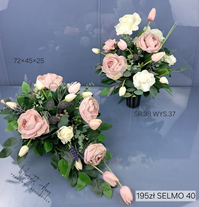 Kompozycja nagrobna stroik bukiet kwiaty premium