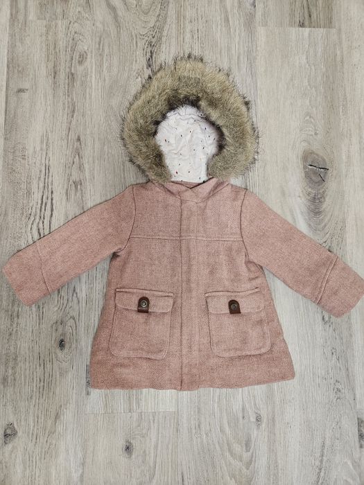 Тепле пальто zara kid's 18-24м для дівчинки