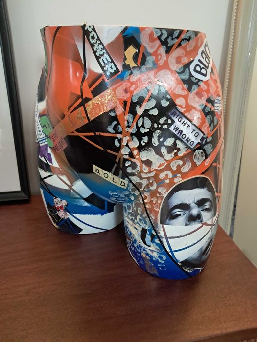 Manequim pintado peca decorativa de autor