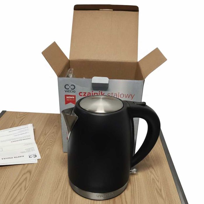 Elegancki czajnik VICCIO FK-1507-2K stalowy 1,7l 2200W Czarny 10KG3