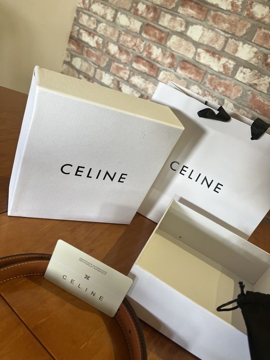 Cinto celine castanho e dourado