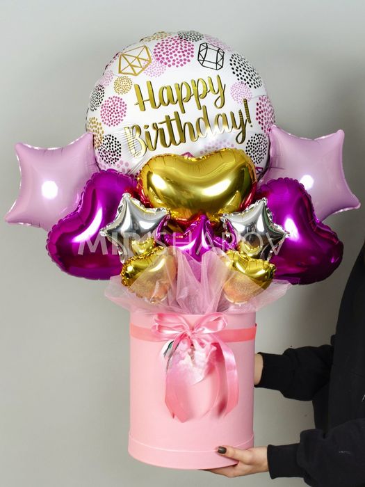 Bukiety z balonow, balony w boxie , box-niespodzianka