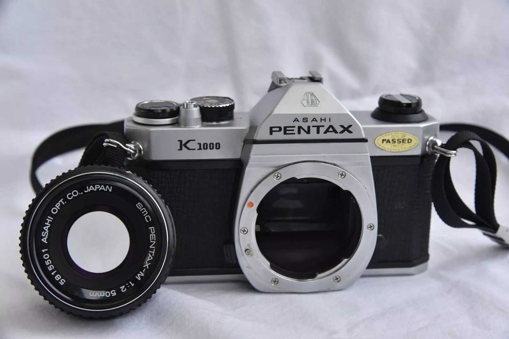 Máquina fotográfica de filme Pentax K1000 Lente Pentax f2 M de 50 mm
