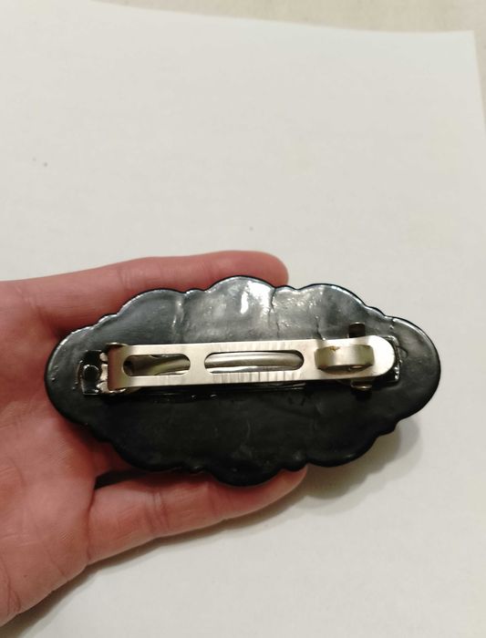 Лаковая миниатюра заколка Мстера подписная