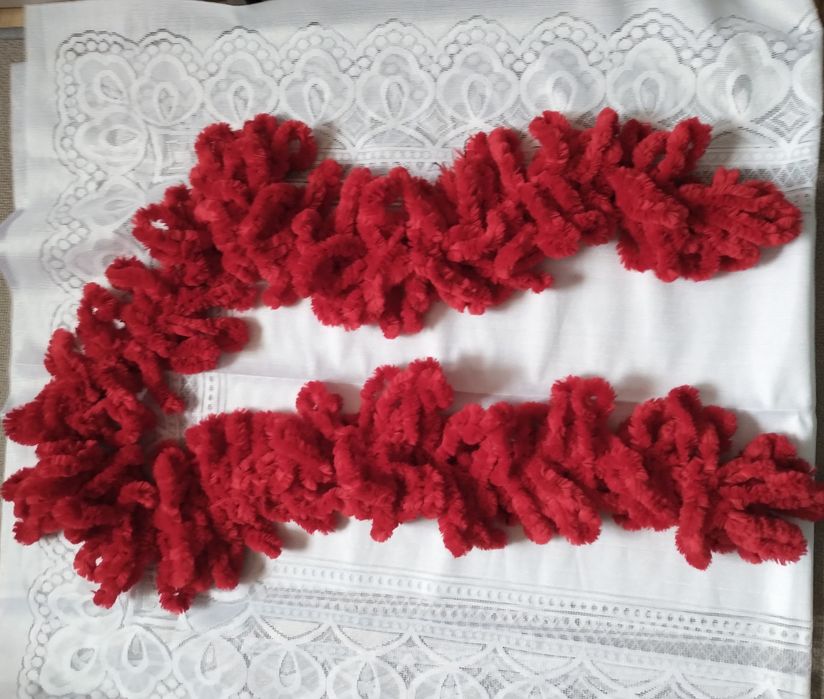 Szal boa czerwony karnawał