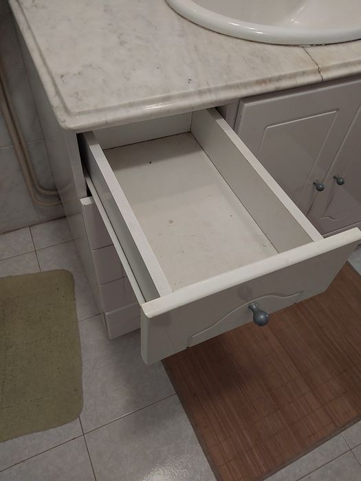 Móvel wc com lavatório, mármore