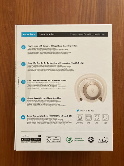 Навушники Anker SoundCore Space One Pro Hi-Res Audio/LDAC. Білі. Нові