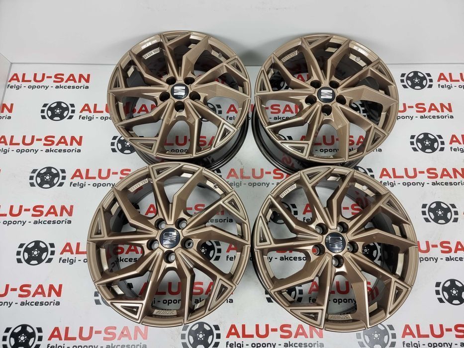Nowe alufelgi SEAT 18" 5x112 Altea Ateca Leon Tarraco - Złote