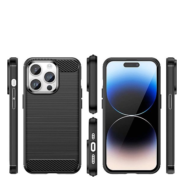 Carbon Case etui iPhone 14 Pro elastyczny żelowy pokrowiec na tył plec