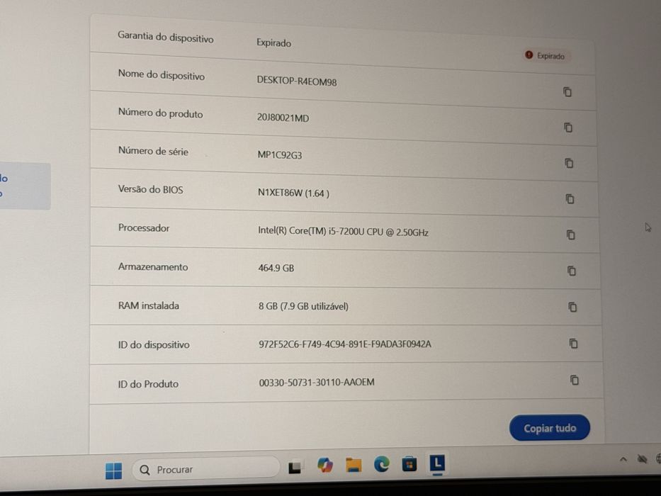Lenovo Thinkpad L570 - i5-7200u | 8GB RAM | SSD 500GB | Ecrã Full HD