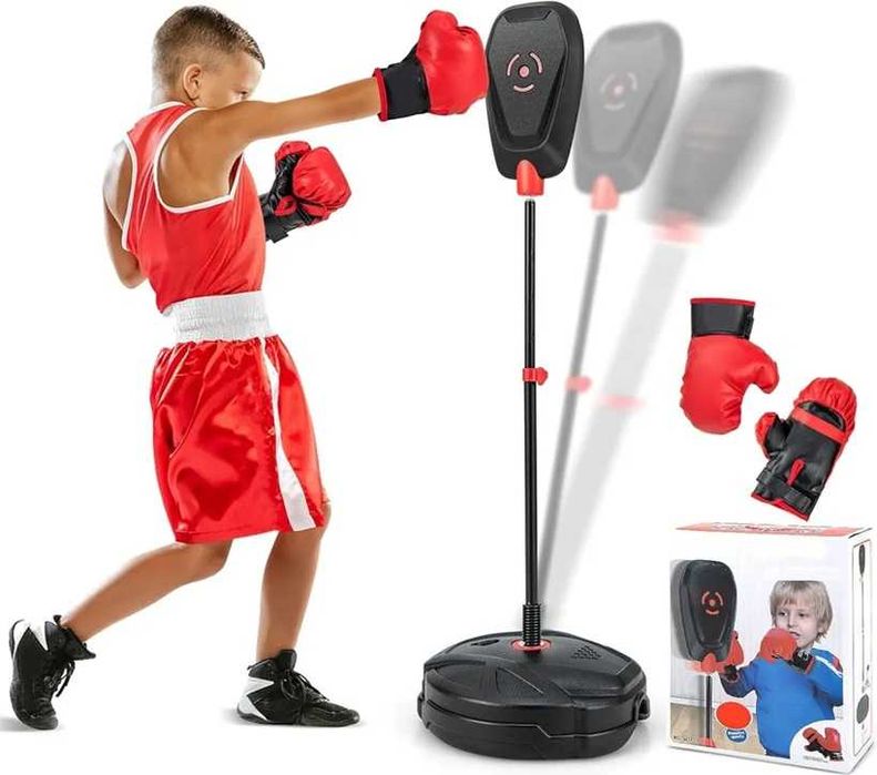 Боксерська груша на стійці з рукавичками бокс висота 85-130 см