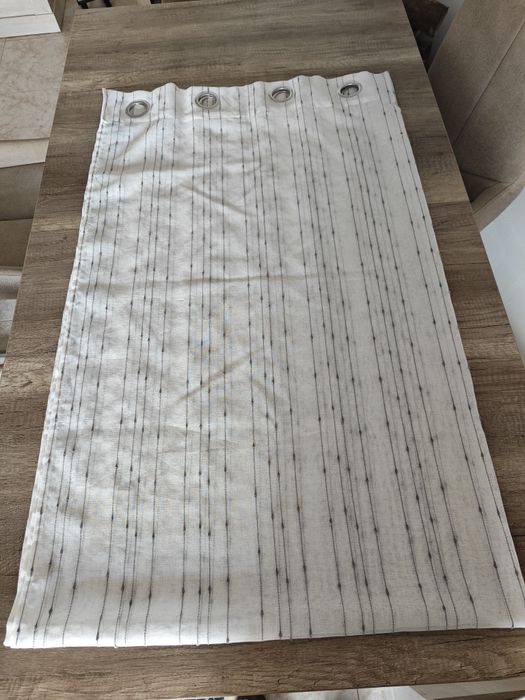 Cortinado Liso Cinzento e Branco Conforama