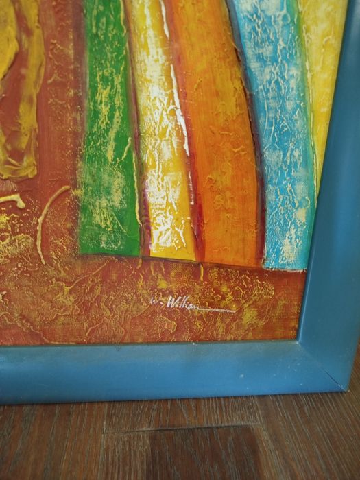 Tela  com motivos africanos 73 cm x 63