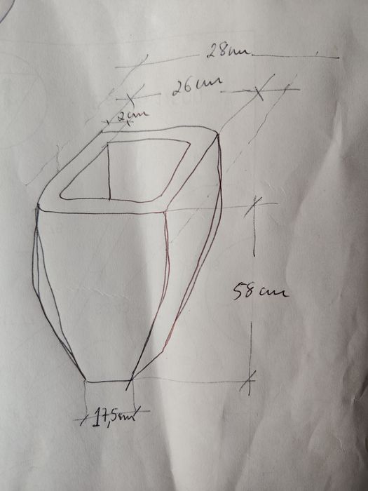Vaso decorativo azul em cerâmica para exterior