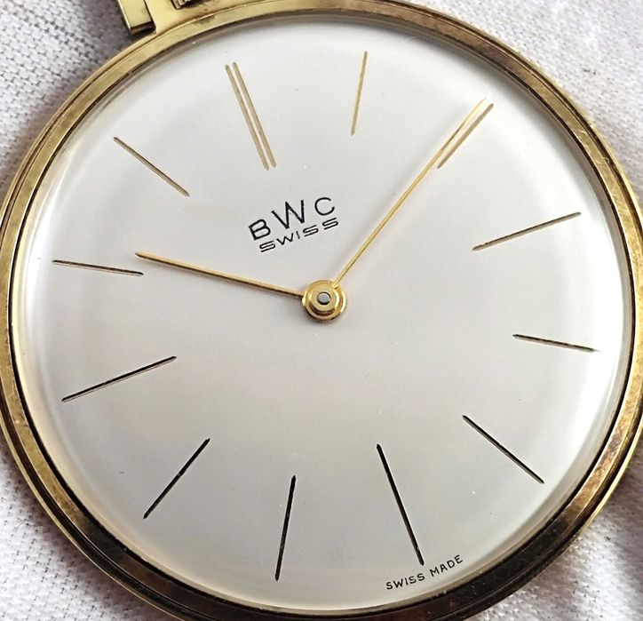 Карманные швейцарские часы BWC. Оригинал Позолота 20 микрон. Состояние