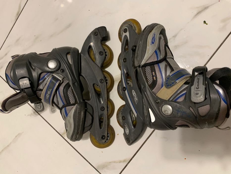 Rolki MySkate Junior 34-36 szare kauczukowe koła