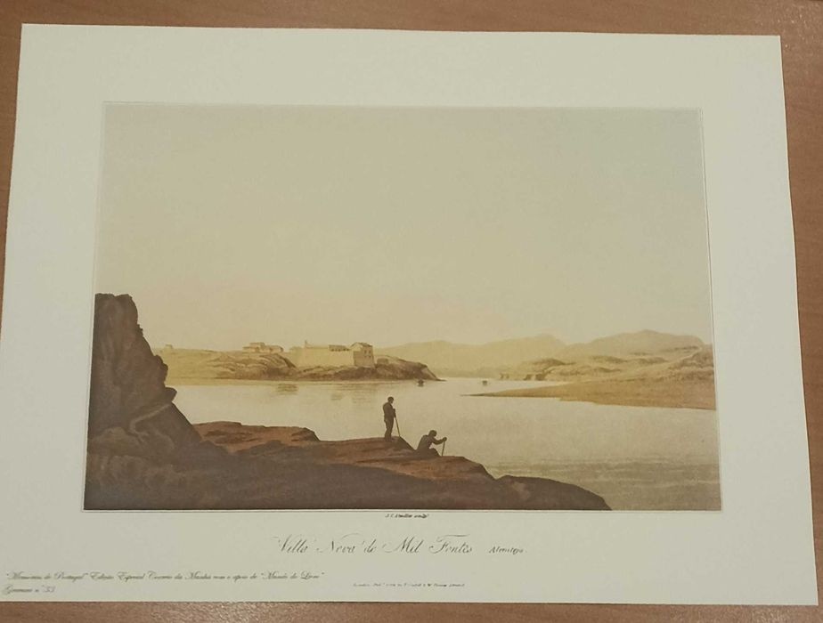Litografias com paisagens de Portugal e mapas de Portugal inícios XIX
