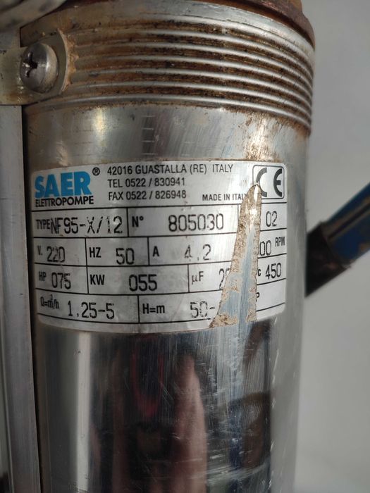 MOTOR SUBMERSÍVEL PARA POÇO SAER INOX