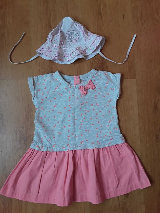 Letnia sukienka 92 cool club + kapelusz gratis