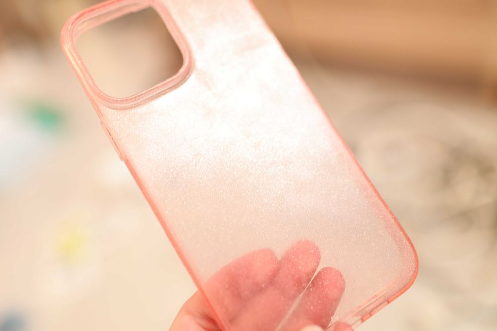 Etui iphone 13 pro max róż brokat