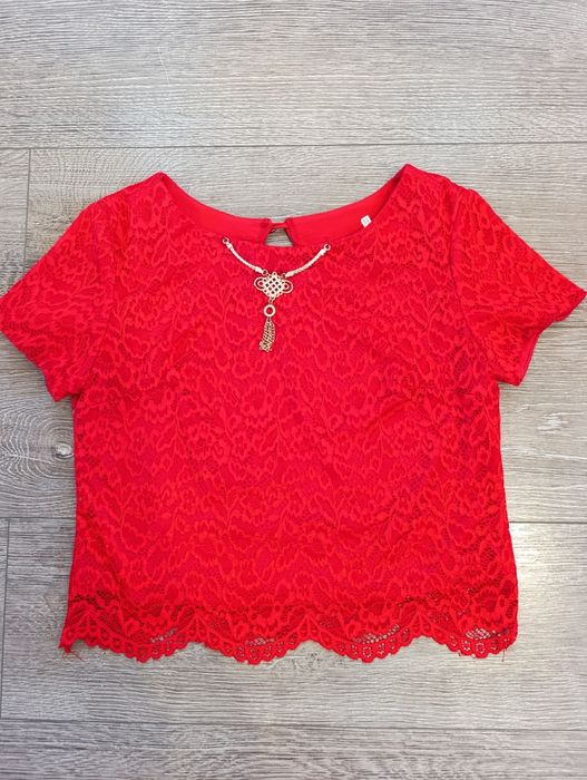 Жіноча сукня, довга, святкова, червона, топ і спідниця