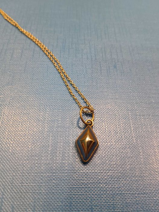 Srebro i Hematyt piękny wisiorek i łańcuszek naszyjnik