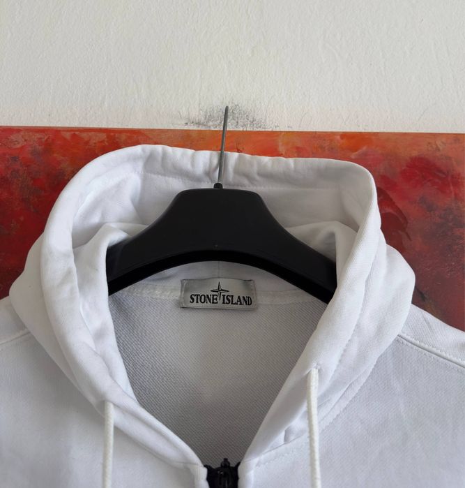 Белый Худи Stone Island размер M