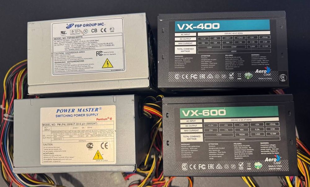 БЖ БП 400-600W 8шт однім лотом. Обслужені.