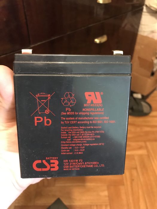 Аккумуляторы 12В 5Ач CSB