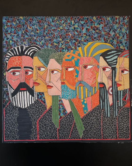 Obraz mozaikowy "Grupa" sztuka współczesna