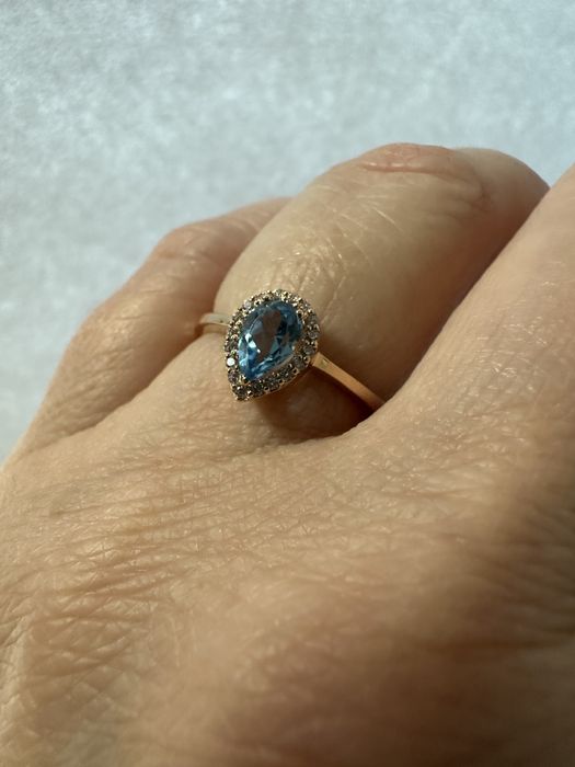 Набір з топазом , сережки С181/т-2.28топаз0.4ct золото 585 проба