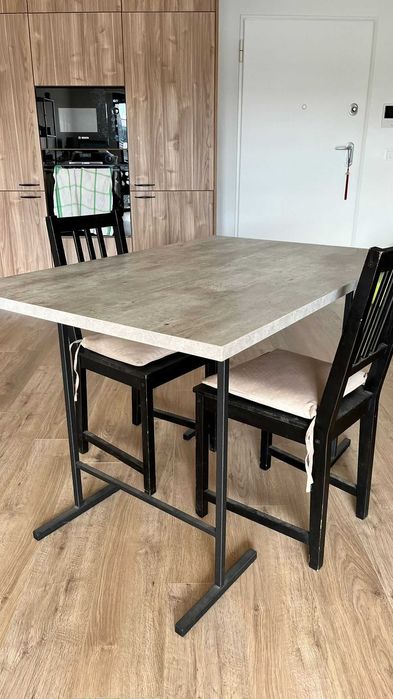 Conjunto Mesa de Jantar + 2 Cadeiras IKEA 120x80 (Estilo Industrial)